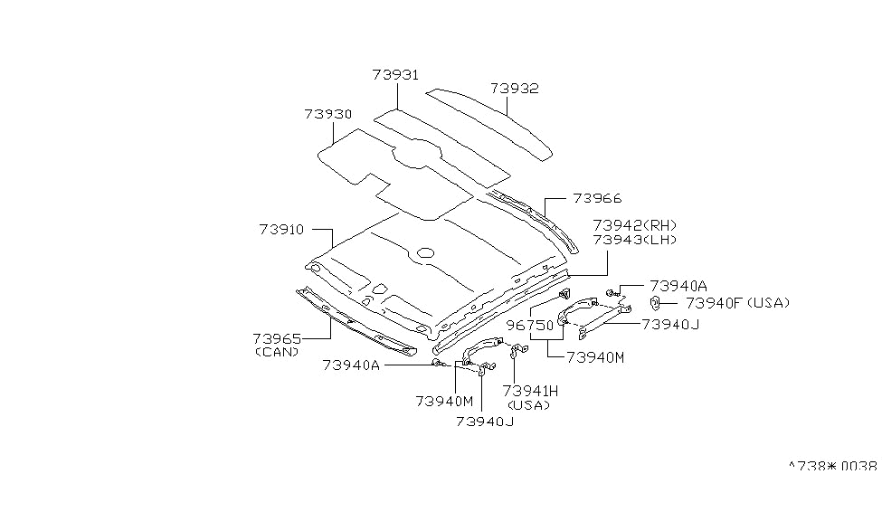 Nissan 73945-65E00 Bracket-Assist Grip,L