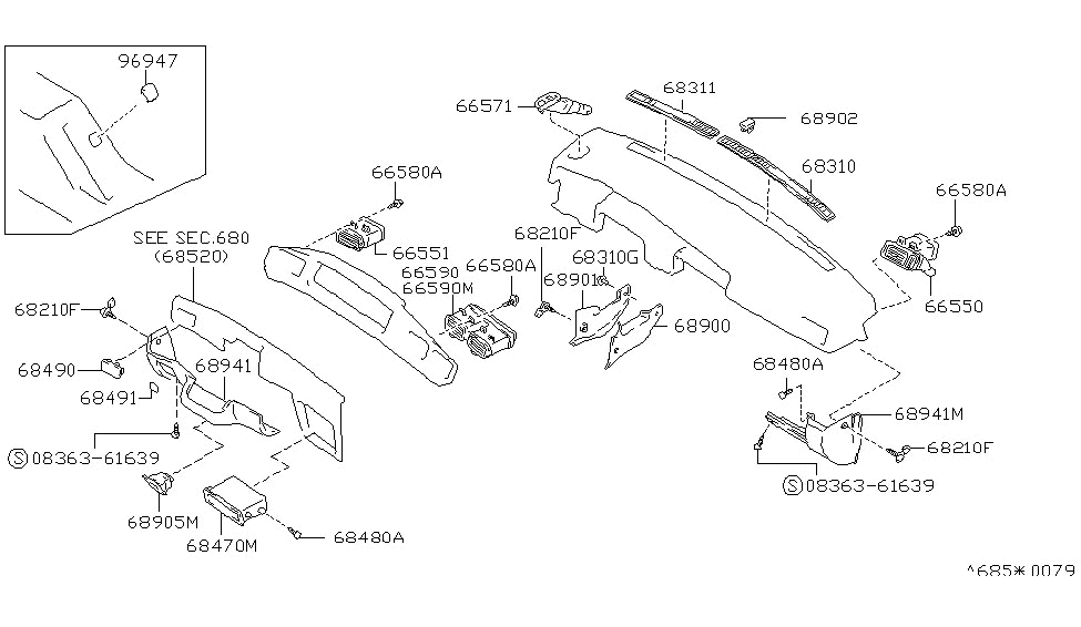 Nissan 68106-65E00 Panel-Lower,B