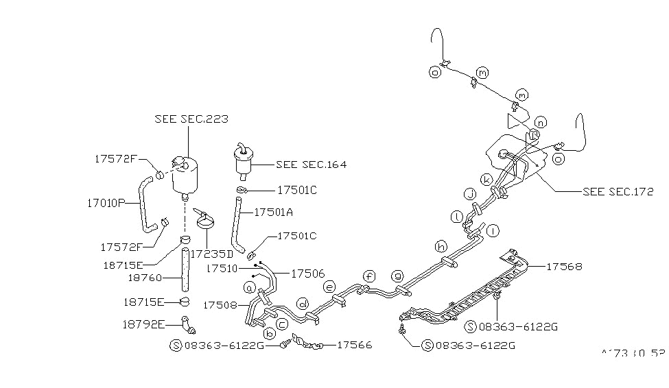 Nissan 17510-51E00 Tube-Fuel Return