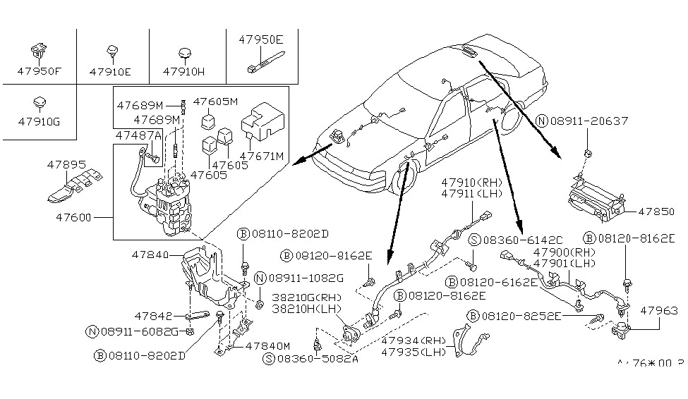 Nissan 47963-86E00 Bracket-SKID Control