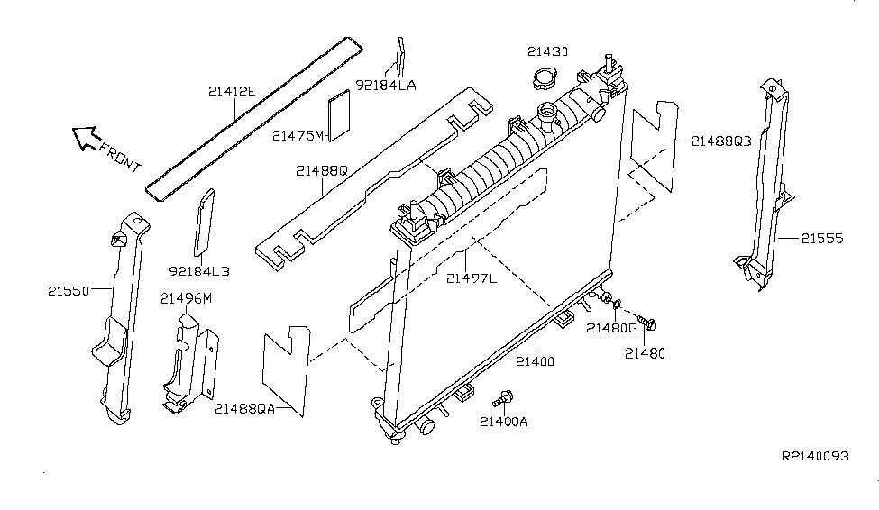 Nissan 21499-ZS00A Seal-Radiator,LH