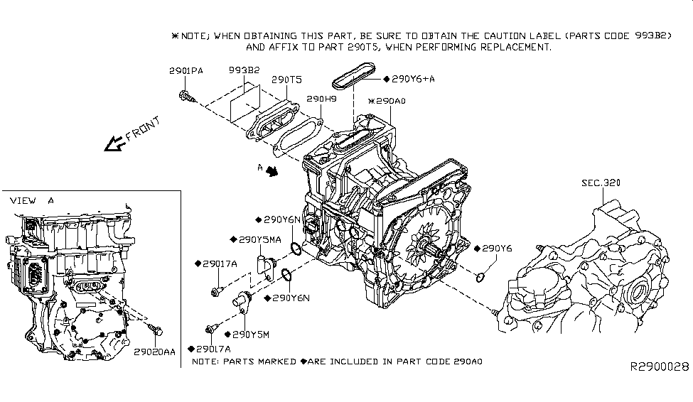 Nissan 290Y5-5SK0A Inlet-Water