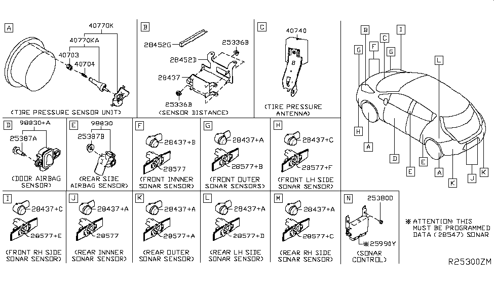 Nissan 28438-5SB1B Sensor Assy-Distance