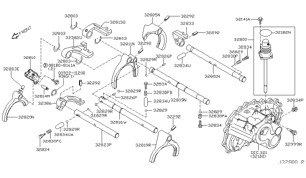 Nissan 32830-3A100 Spring-Shift, Check