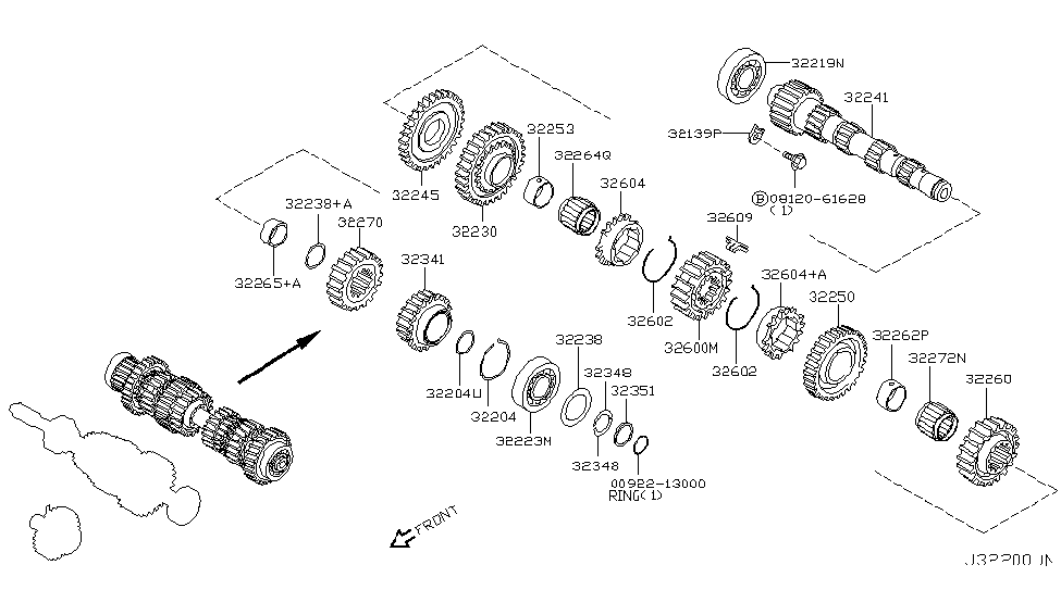 Nissan 32204-8H504 Ring-Snap,Main 5TH