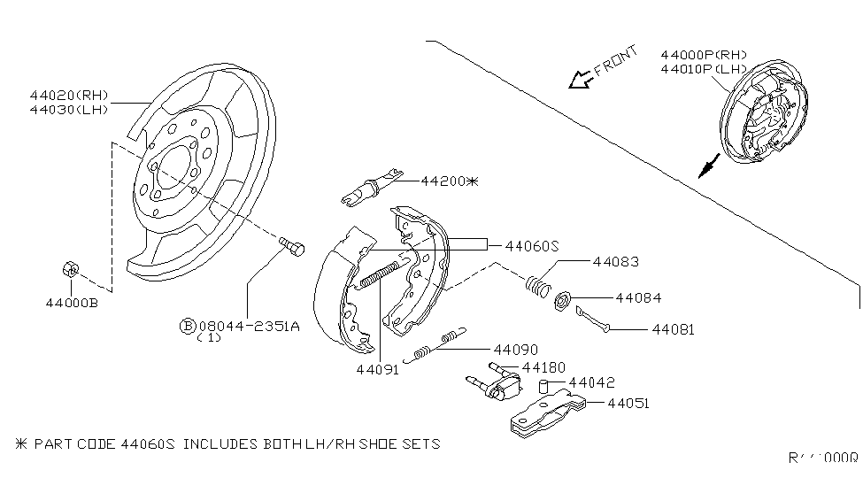 Nissan 44000-8J011 Brake Assy-Parking,Rear RH