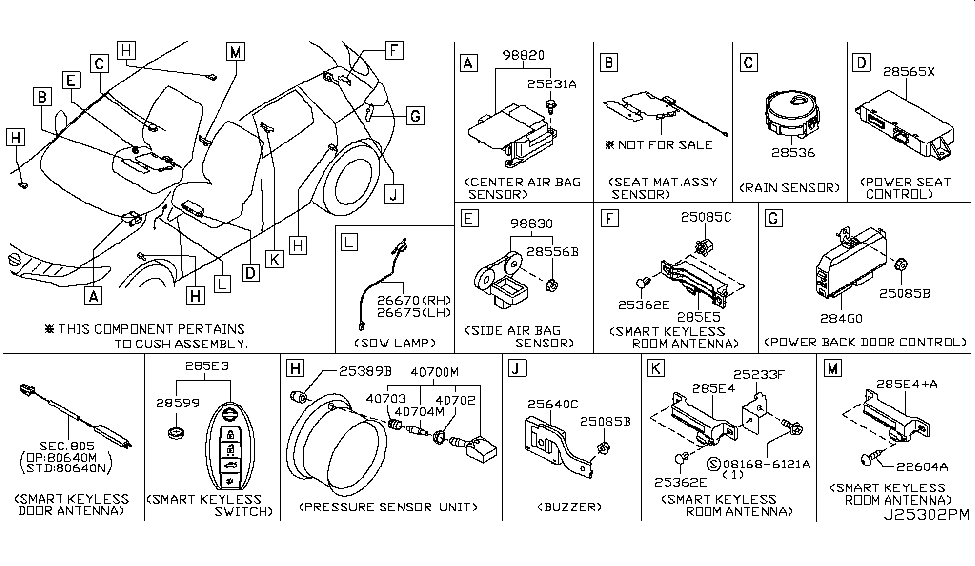 Nissan 26670-3YR0A Sensor Assembly-SOW Lamp,RH