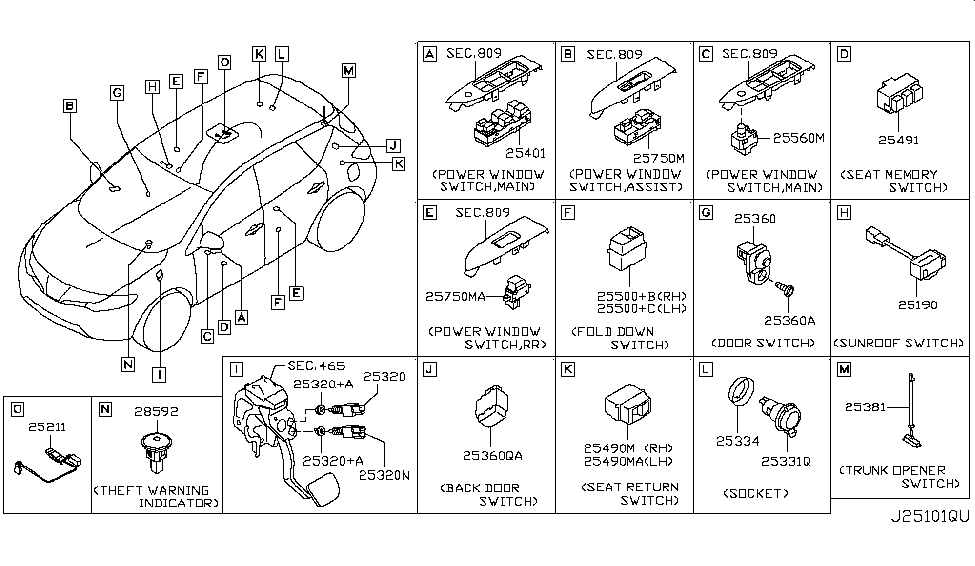 Nissan 25585-1AA0A Switch Assy-Cancel