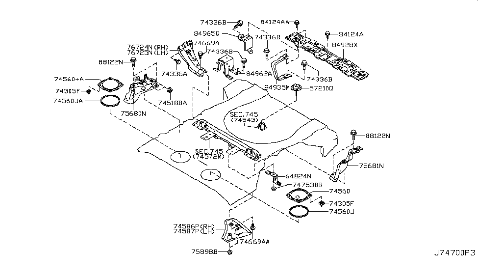 Nissan 84936-1AA0A Belt Assy-Luggage Floor