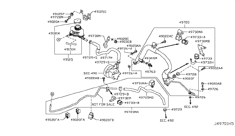 Nissan 49151-JN00A Label-Caution,Power Steering