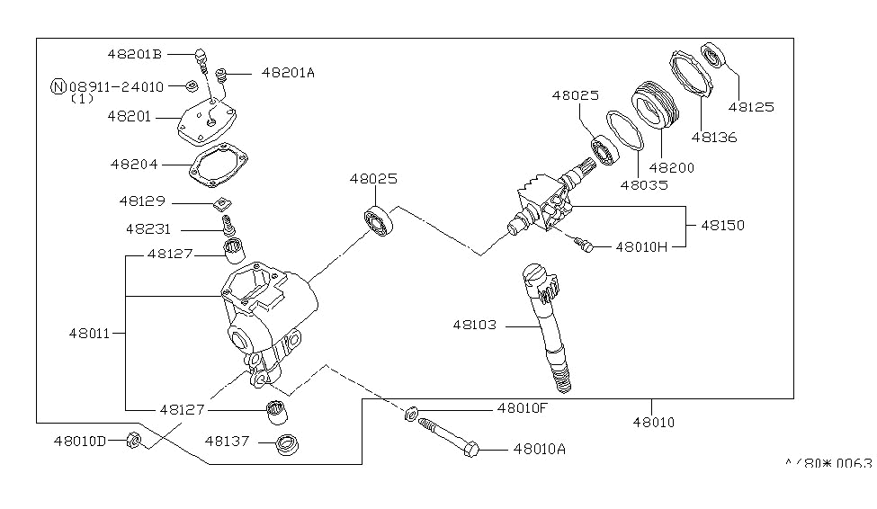 Nissan 48127-71201 Bearing-Needle