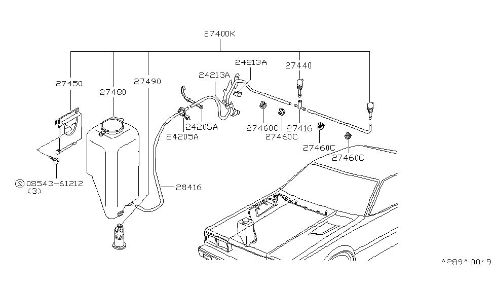 Nissan 28900-N8501 Washer Kit Windshield