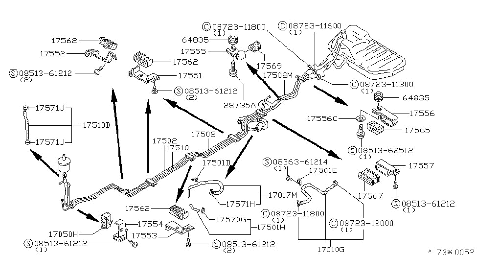 Nissan 17566-N8302 Hose Fuel