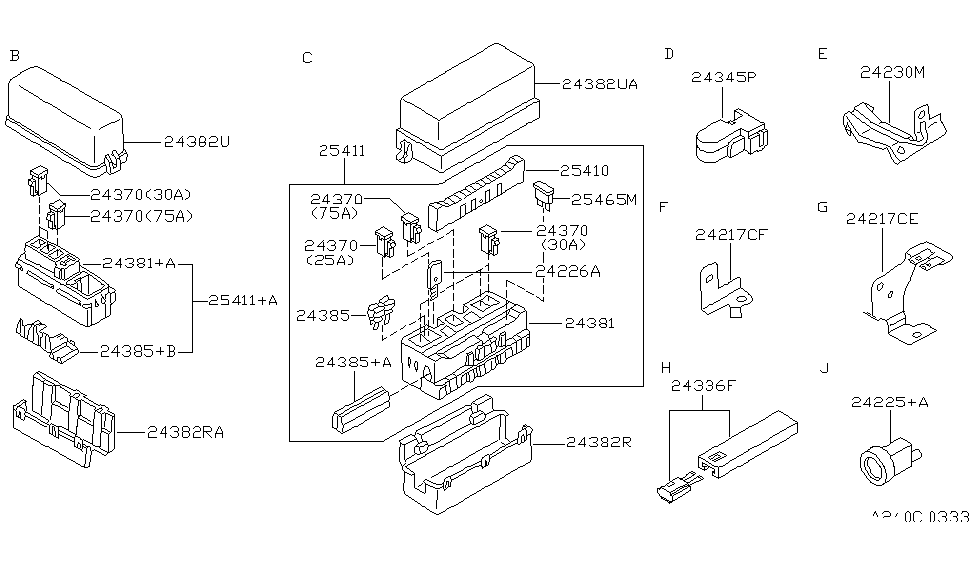 Nissan 24345-51E60 Cover-Battery TERMINAK