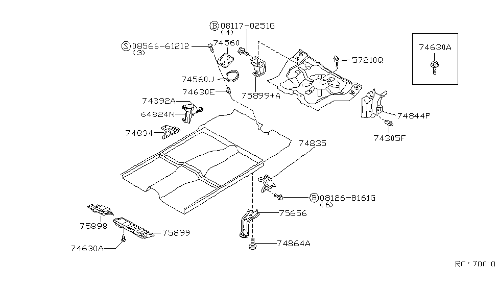 Nissan 74813-3M200 Cover-Front Under,L