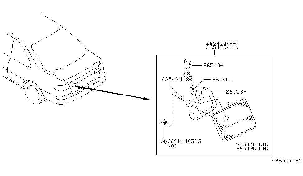 Nissan 26558-1M100 Packing Lamp