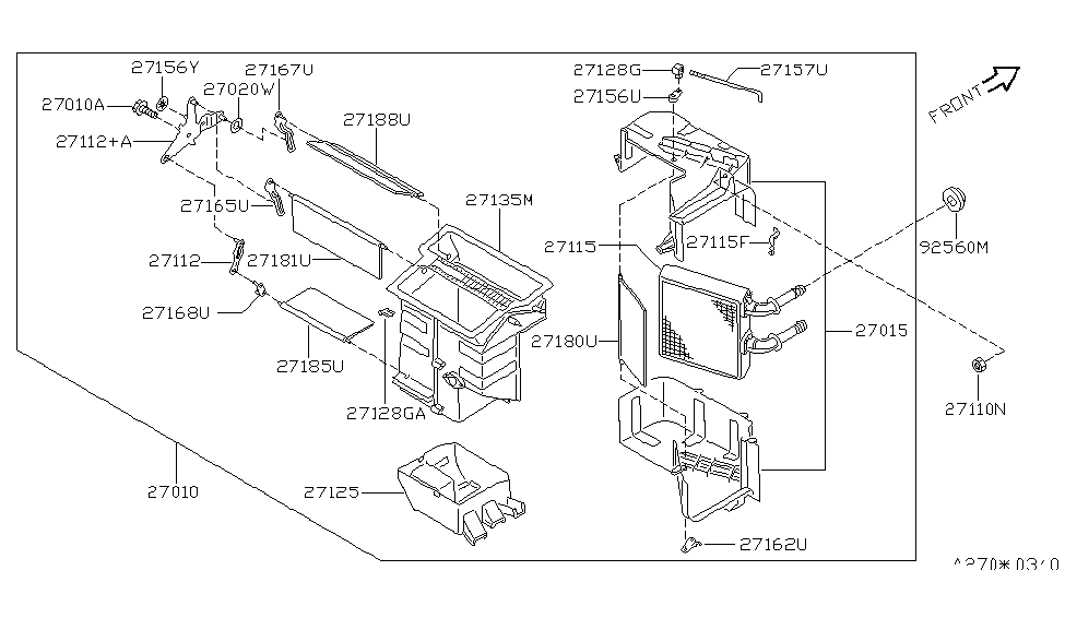 Nissan 27184-1M200 Door-Front Heater