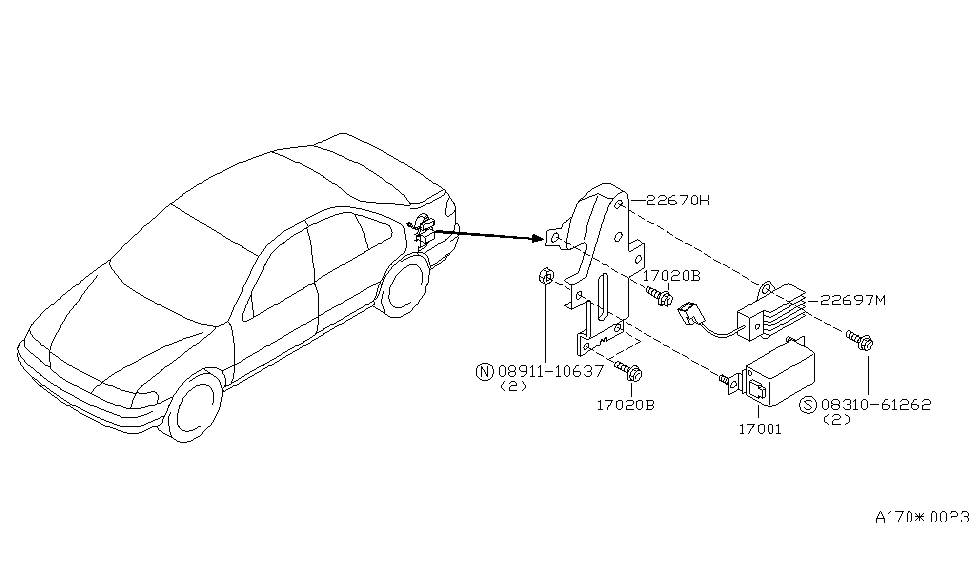 Nissan 22699-3M210 Bracket-Regulator