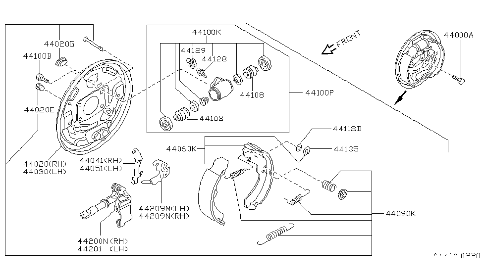 Nissan 44090-4B025 Spring Kit-Return,Rear Brake Shoe