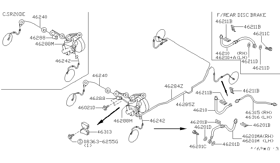 Nissan 46282-4B010 Tube Assembly-Brake,Rear R