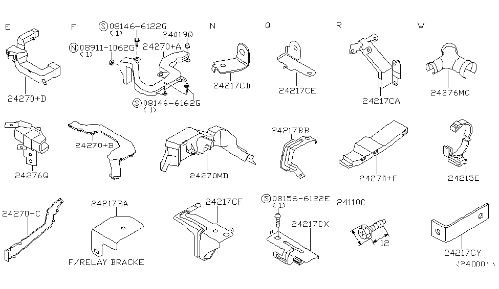 Nissan 24239-CA002 Bracket-Harness Clip