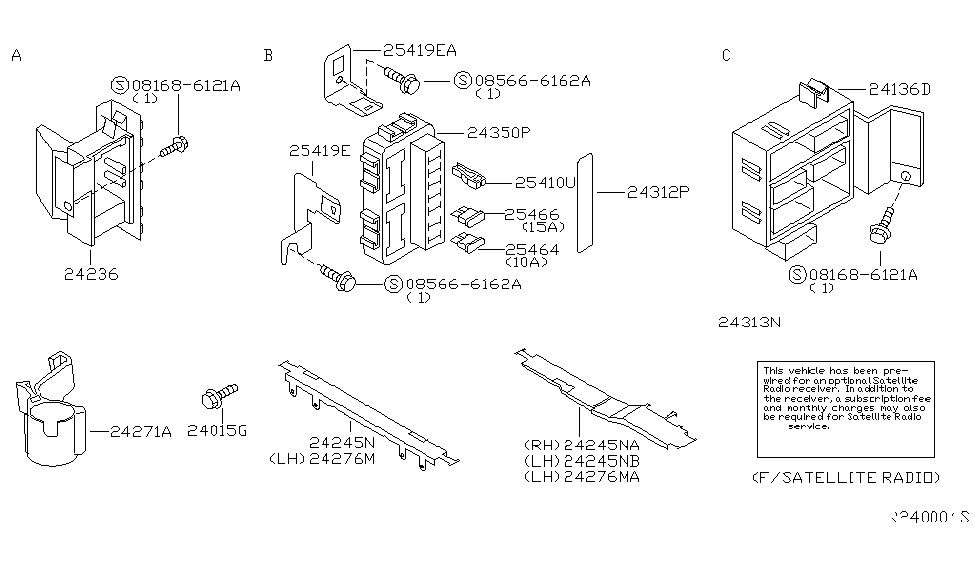 Nissan 24236-8Y000 Bracket Assy-Connector