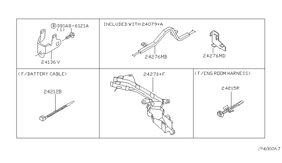 Nissan 24270-7Y010 Protector-Harness