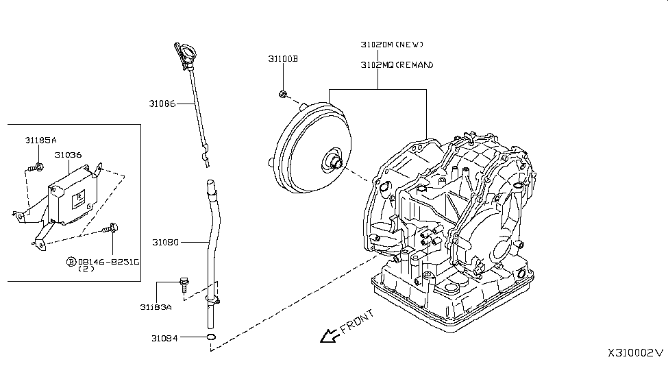 Nissan 310CM-1XC6BRE TRANSAXLE Assembly Automatic