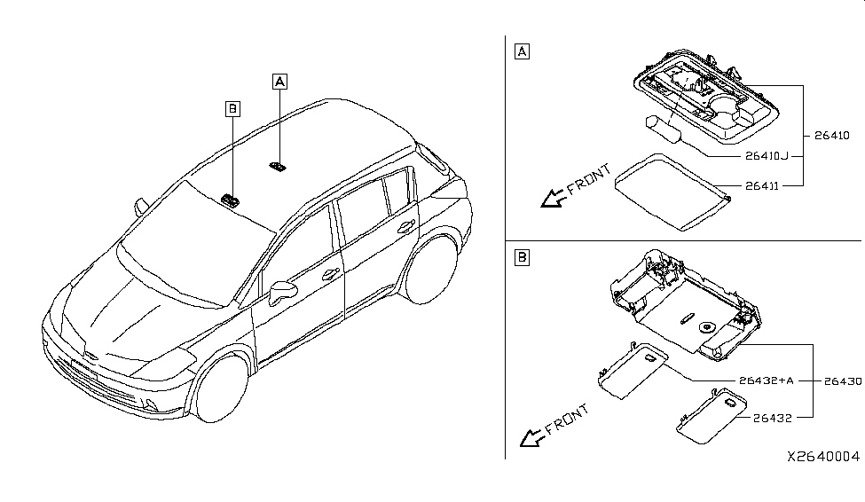 2012 Nissan Versa Hatchback Room Lamp Nissan Parts Deal