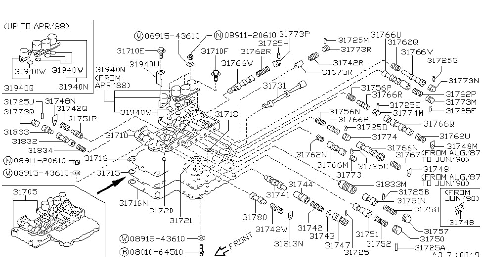 Nissan 31762-41X03 Spring-OVERRUN Clutch Control Valve