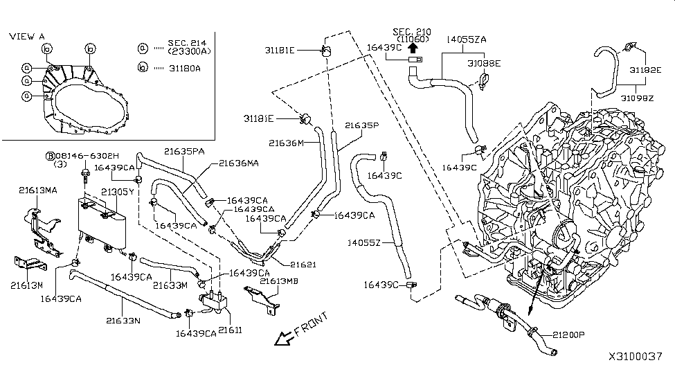 Nissan 21613-3LM5A Bracket-Oil Cooler