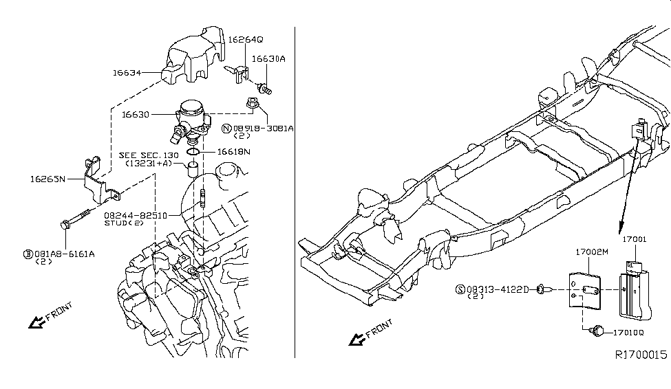 Nissan 16264-1LA0A Bracket