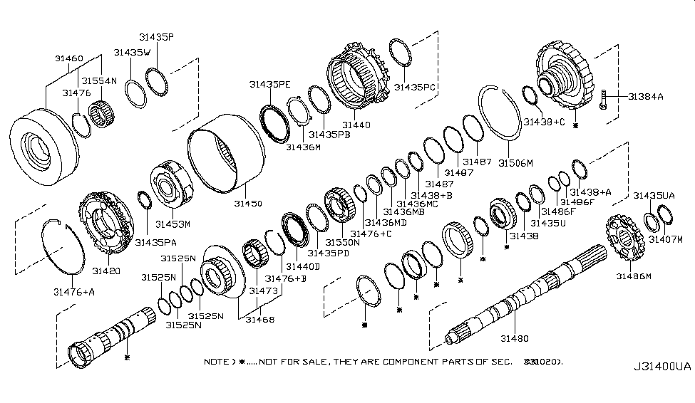 Nissan 31407-90X0A Bearing-Needle,Thrust