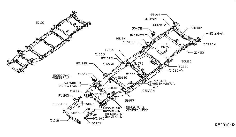 Nissan E0430-1PAMA Bracket Assy-Stabilizer Mounting