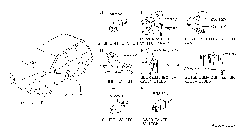 Nissan 25217-30R00 Connector Assy-Slide Door