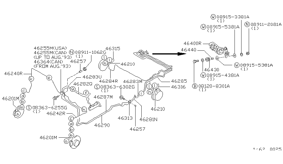 Nissan 46283-40R10 Tube Assembly-Brake,Connector To LSV L