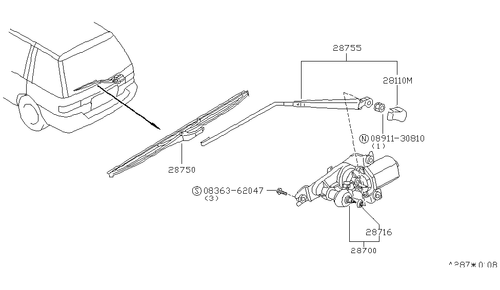 Nissan 08363-62047 Screw Machine