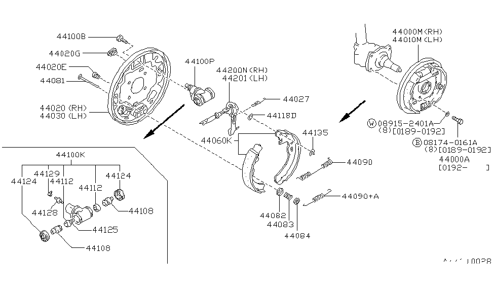 Nissan 44000-40R11 Brake Assy-Drum,Rear RH