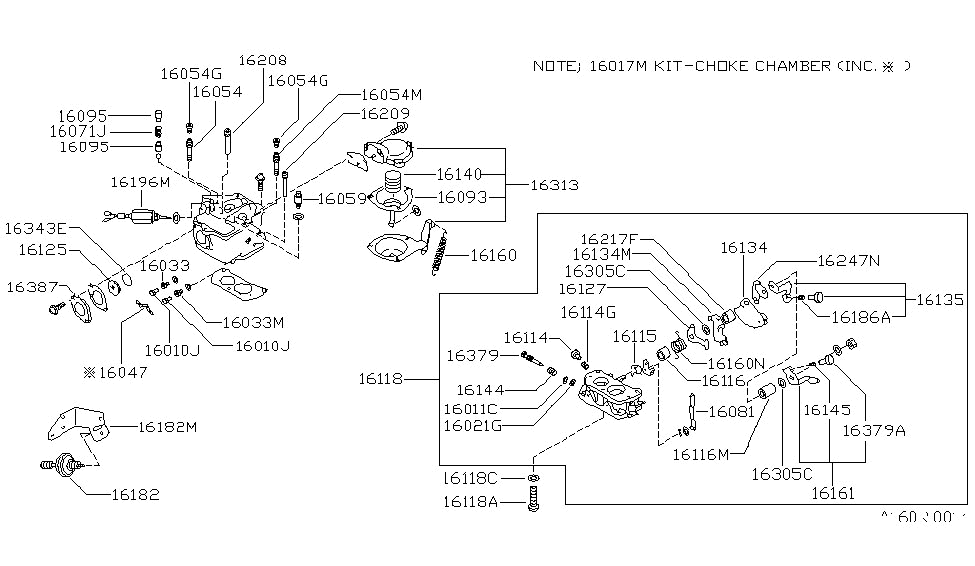 Nissan 16238-23M00 Lever CHOKE