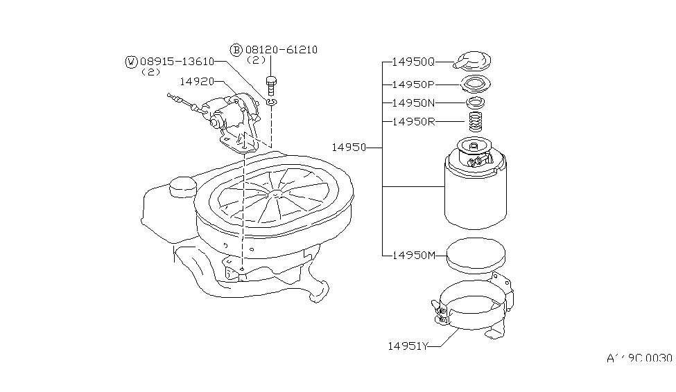 Nissan 14951-U6700 Clamp CANISTER