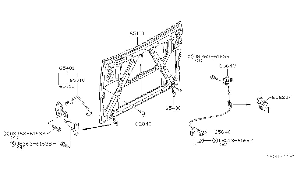 Nissan 65640-M6600 Lock Assembly Hood