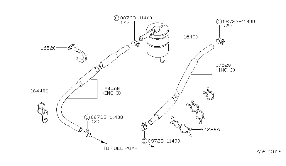 Nissan 16440-M6601 Hose Fuel W/COV