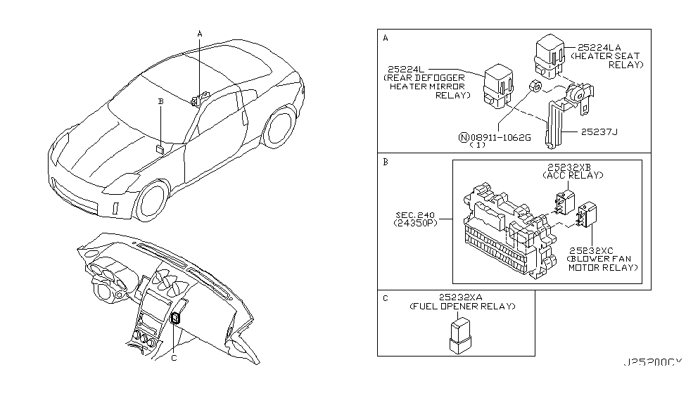 Nissan 25238-CD000 Bracket-Relay