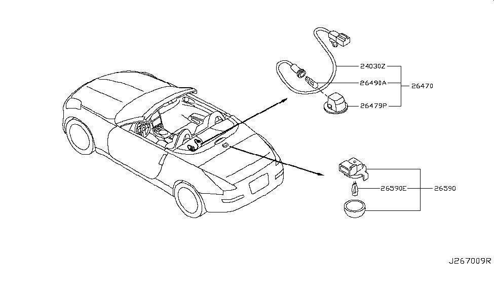 Nissan 26475-CD00A Glove Box Lamp Assy