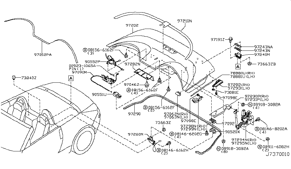 Nissan 97243-CE403 SHIM-Storage Lid Hinge