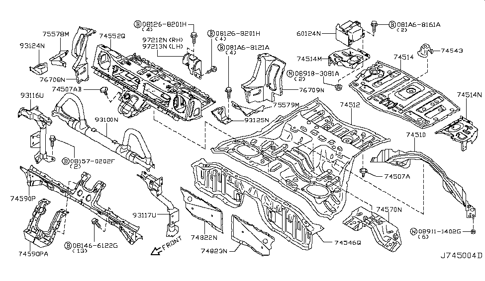 Nissan 76709-CE400 Connector-Rear Wheelhouse Inner,LH