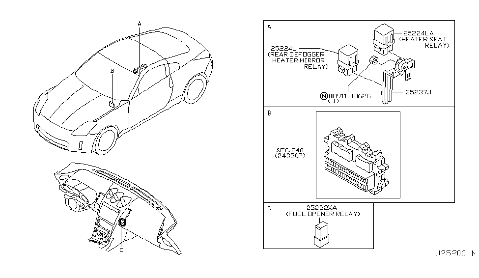 Nissan 25238-CD03A Bracket - Relay