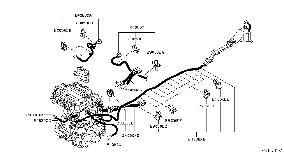 Nissan 24220-C9913 Clip-Wiring Harness