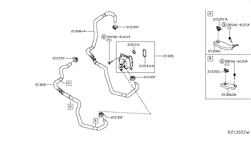 Nissan 21311-3KY1B Bracket-Heater Hose Clamp