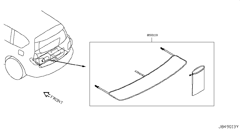 Nissan 85010-5ZW0A Cover-Rear Bumper